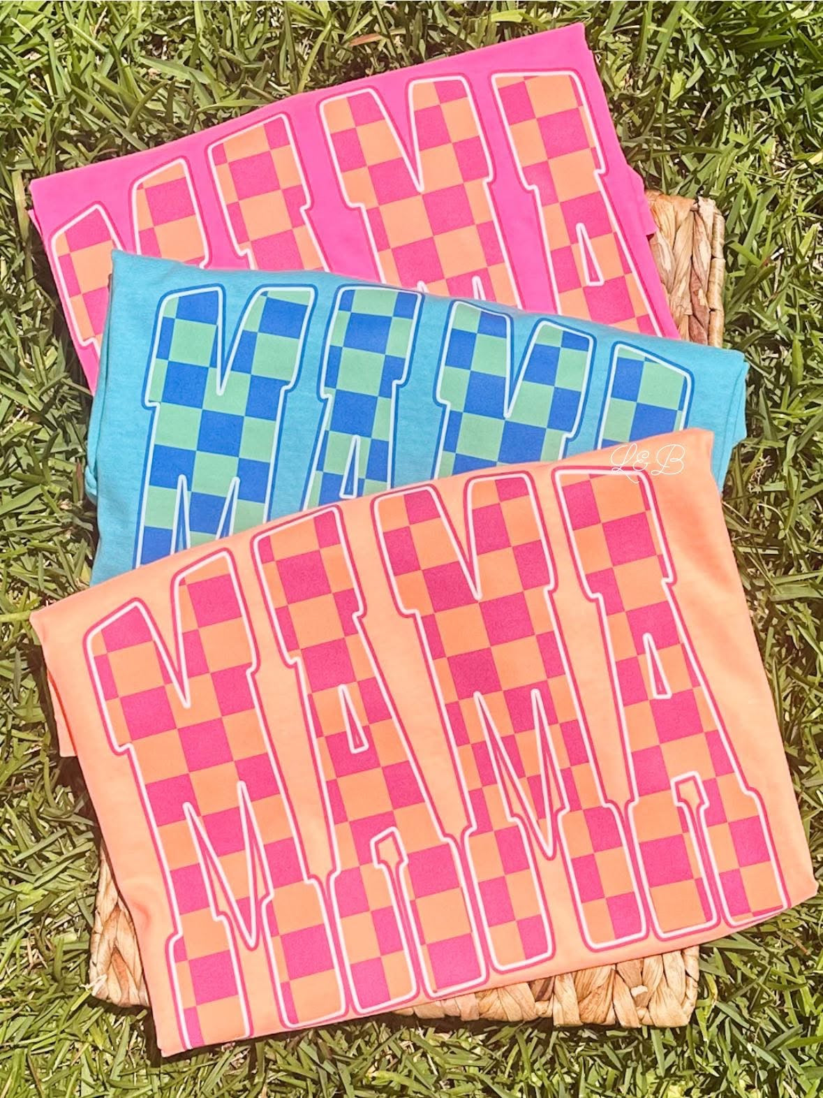Summer Checkered Mama Tee