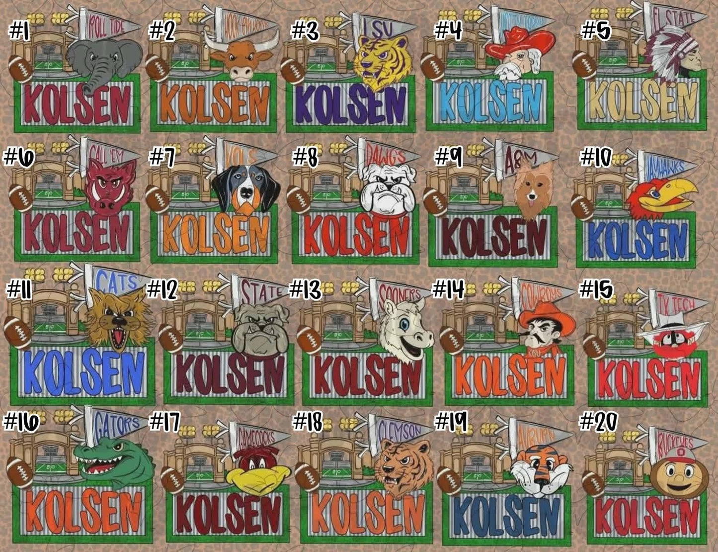 Game Day Name Plate
