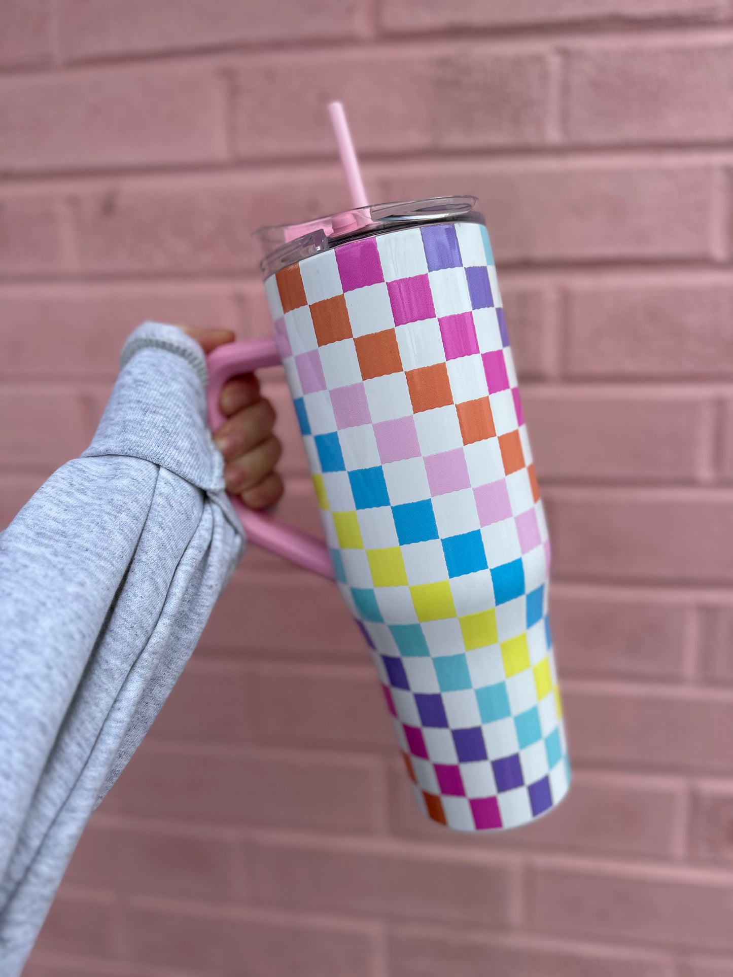 Bright Checkered Tumbler