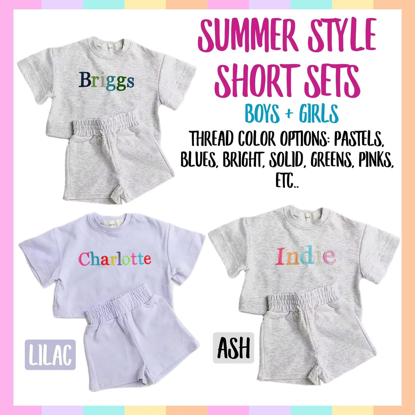 Embroidered Summer Short Set