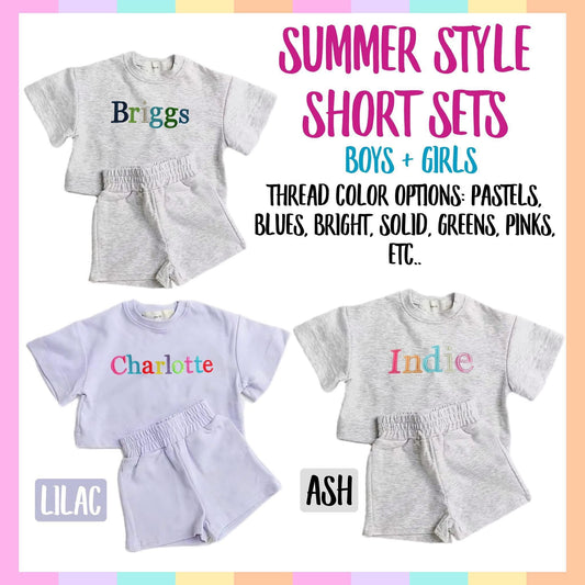 Embroidered Summer Short Set