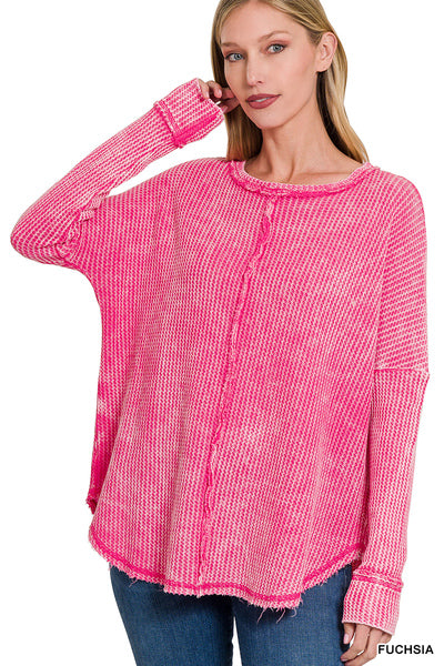 Fuchsia Waffle Knit