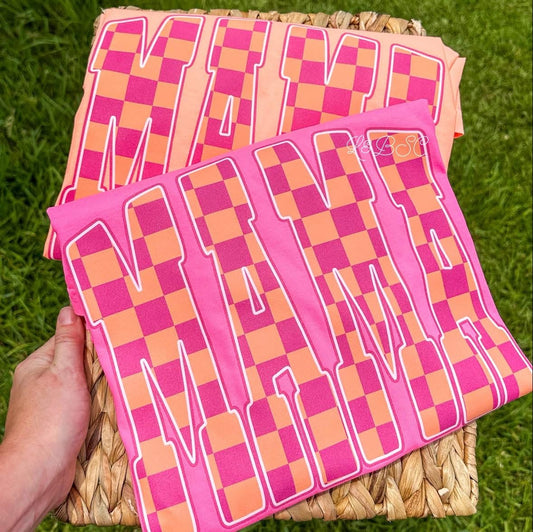 Summer Checkered Mama Tee