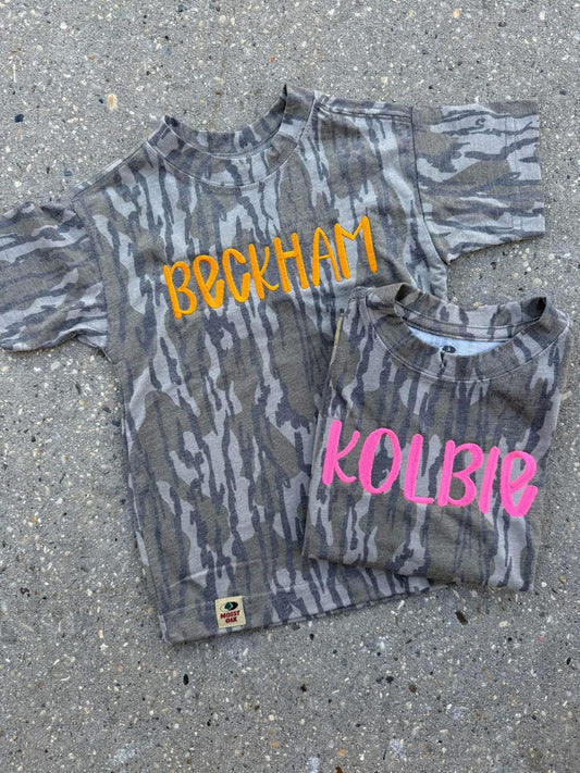 Embroidered Camo Name Tee